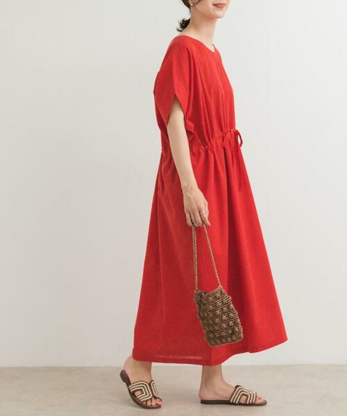 URBAN RESEARCH DOORS / アーバンリサーチ ドアーズ ワンピース | 『WEB/一部店舗限定サイズ』『UR TECH 高機能リネン』ウエストギャザーワンピース | 詳細3