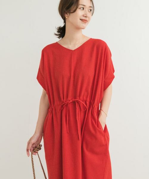 URBAN RESEARCH DOORS / アーバンリサーチ ドアーズ ワンピース | 『WEB/一部店舗限定サイズ』『UR TECH 高機能リネン』ウエストギャザーワンピース | 詳細4
