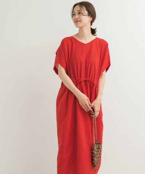 URBAN RESEARCH DOORS / アーバンリサーチ ドアーズ ワンピース | 『WEB/一部店舗限定サイズ』『UR TECH 高機能リネン』ウエストギャザーワンピース | 詳細5