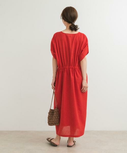 URBAN RESEARCH DOORS / アーバンリサーチ ドアーズ ワンピース | 『WEB/一部店舗限定サイズ』『UR TECH 高機能リネン』ウエストギャザーワンピース | 詳細7