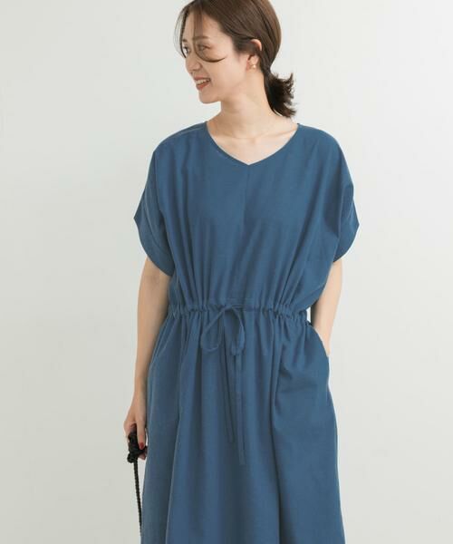 URBAN RESEARCH DOORS / アーバンリサーチ ドアーズ ワンピース | 『WEB/一部店舗限定サイズ』『UR TECH 高機能リネン』ウエストギャザーワンピース | 詳細19