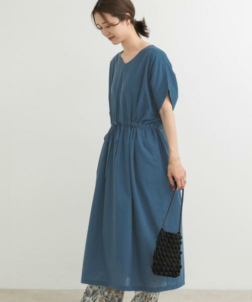 URBAN RESEARCH DOORS / アーバンリサーチ ドアーズ ワンピース | 『WEB/一部店舗限定サイズ』『UR TECH 高機能リネン』ウエストギャザーワンピース | 詳細20