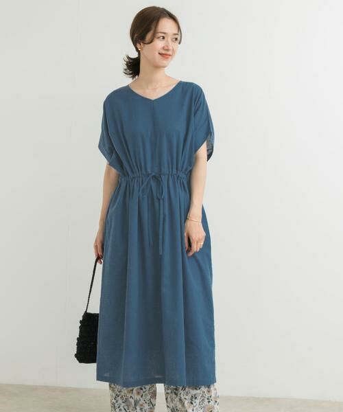 URBAN RESEARCH DOORS / アーバンリサーチ ドアーズ ワンピース | 『WEB/一部店舗限定サイズ』『UR TECH 高機能リネン』ウエストギャザーワンピース | 詳細21