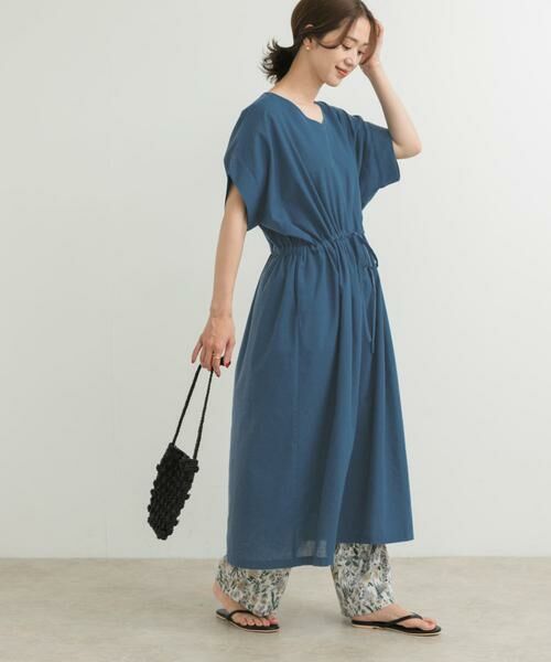 URBAN RESEARCH DOORS / アーバンリサーチ ドアーズ ワンピース | 『WEB/一部店舗限定サイズ』『UR TECH 高機能リネン』ウエストギャザーワンピース | 詳細22