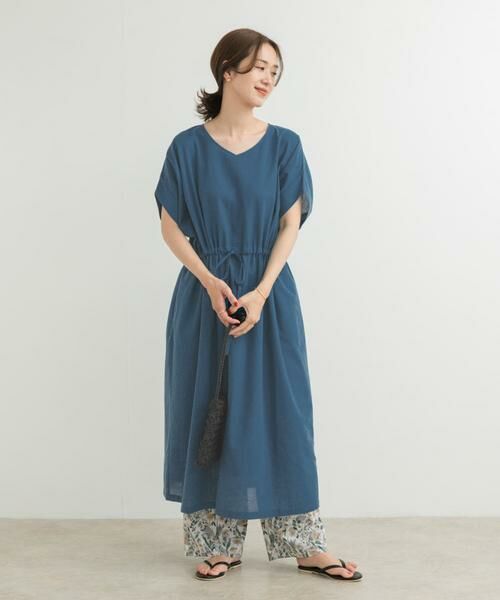 URBAN RESEARCH DOORS / アーバンリサーチ ドアーズ ワンピース | 『WEB/一部店舗限定サイズ』『UR TECH 高機能リネン』ウエストギャザーワンピース | 詳細25