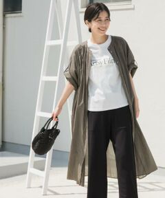 URBAN RESEARCH DOORS / アーバンリサーチ ドアーズ ワンピース | コットンボイルロールアップハーフスリーブワンピース