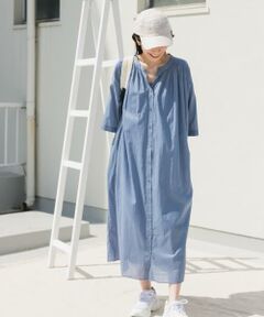 URBAN RESEARCH DOORS / アーバンリサーチ ドアーズ ワンピース | コットンボイルロールアップハーフスリーブワンピース