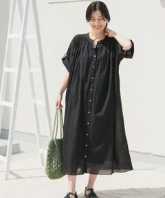 URBAN RESEARCH DOORS / アーバンリサーチ ドアーズ ワンピース | コットンボイルロールアップハーフスリーブワンピース