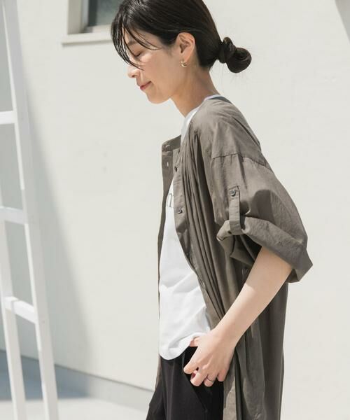 URBAN RESEARCH DOORS / アーバンリサーチ ドアーズ ワンピース | コットンボイルロールアップハーフスリーブワンピース | 詳細13