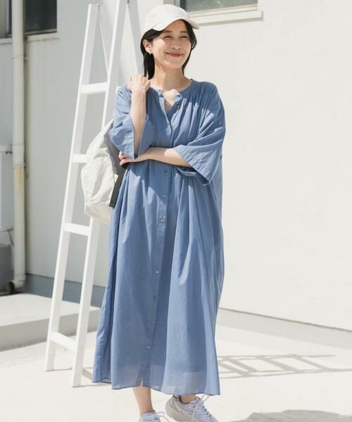 URBAN RESEARCH DOORS / アーバンリサーチ ドアーズ ワンピース | コットンボイルロールアップハーフスリーブワンピース | 詳細28
