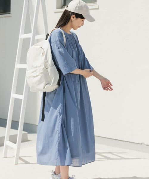 URBAN RESEARCH DOORS / アーバンリサーチ ドアーズ ワンピース | コットンボイルロールアップハーフスリーブワンピース | 詳細29