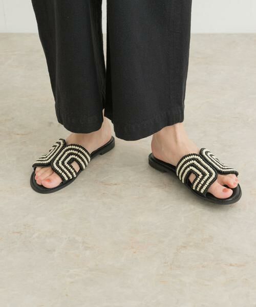 URBAN RESEARCH DOORS/アーバンリサーチ ドアーズ ビーズサンダル ブラック 36 URBAN RESEARCH DOORS/アーバンリサーチ ドアーズ ビーズサンダル ブラック 36