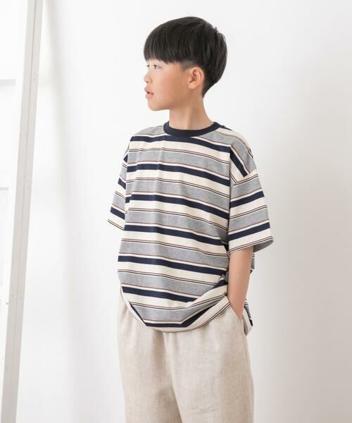 URBAN RESEARCH DOORS / アーバンリサーチ ドアーズ トップス | 『WEB/一部店舗限定サイズ』マルチボーダールーズTシャツ(KIDS) | 詳細11