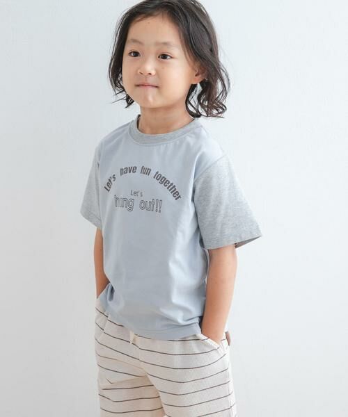 URBAN RESEARCH DOORS / アーバンリサーチ ドアーズ トップス | 『WEB/一部店舗限定サイズ』配色ロゴTシャツ(KIDS) | 詳細2