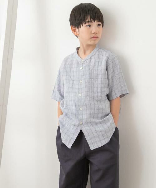 URBAN RESEARCH DOORS / アーバンリサーチ ドアーズ トップス | 『親子リンク』シルケットリネンバンドカラーシャツ(KIDS) | 詳細7