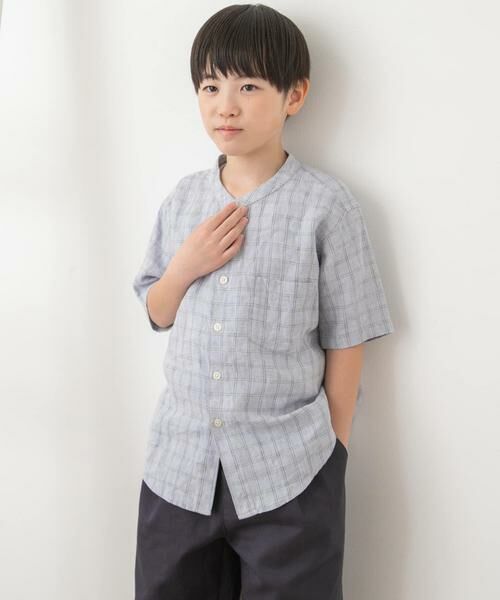 URBAN RESEARCH DOORS / アーバンリサーチ ドアーズ トップス | 『親子リンク』シルケットリネンバンドカラーシャツ(KIDS) | 詳細9