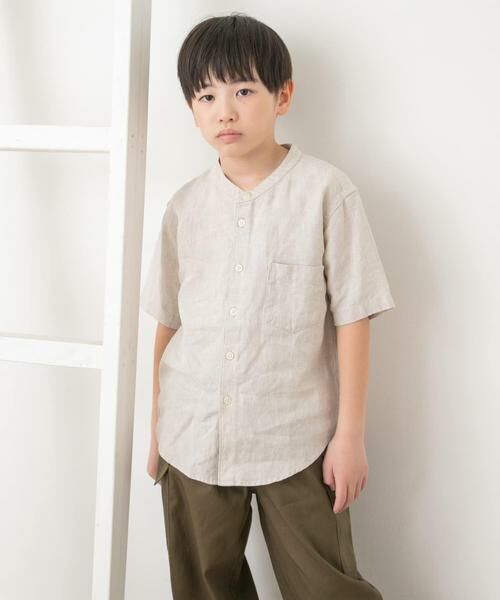 URBAN RESEARCH DOORS / アーバンリサーチ ドアーズ トップス | 『親子リンク』シルケットリネンバンドカラーシャツ(KIDS) | 詳細25