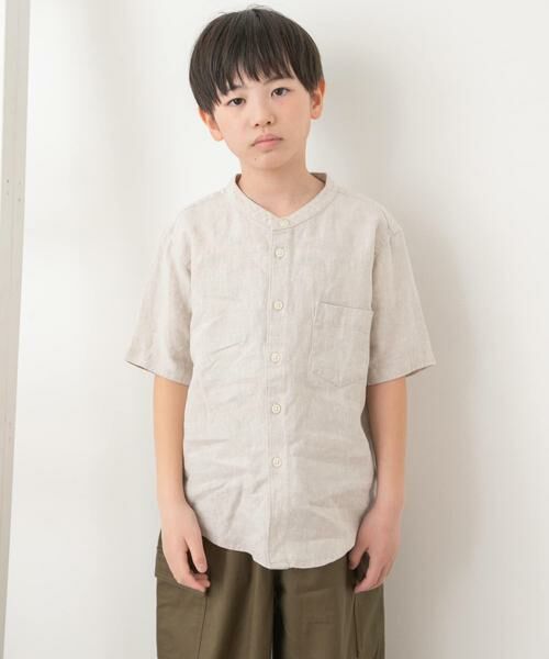 URBAN RESEARCH DOORS / アーバンリサーチ ドアーズ トップス | 『親子リンク』シルケットリネンバンドカラーシャツ(KIDS) | 詳細26