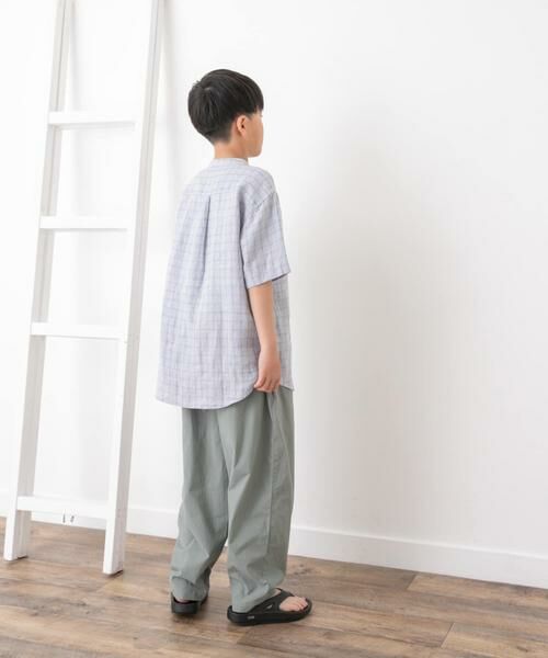 URBAN RESEARCH DOORS / アーバンリサーチ ドアーズ トップス | 『WEB/一部店舗限定』『親子リンク』シルケットリネンバンドカラーシャツ(KIDS) | 詳細4