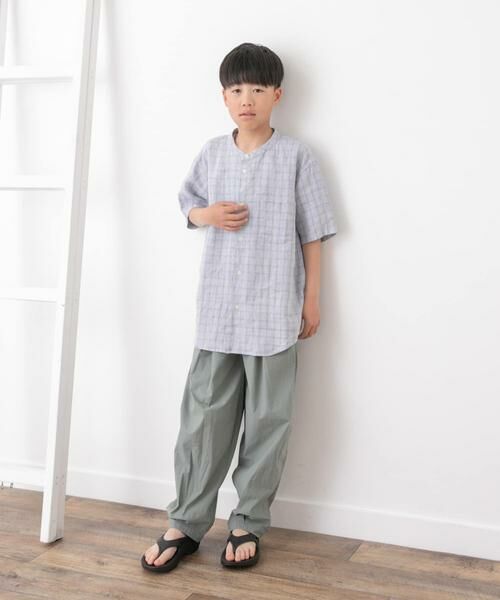 URBAN RESEARCH DOORS / アーバンリサーチ ドアーズ トップス | 『WEB/一部店舗限定』『親子リンク』シルケットリネンバンドカラーシャツ(KIDS) | 詳細6