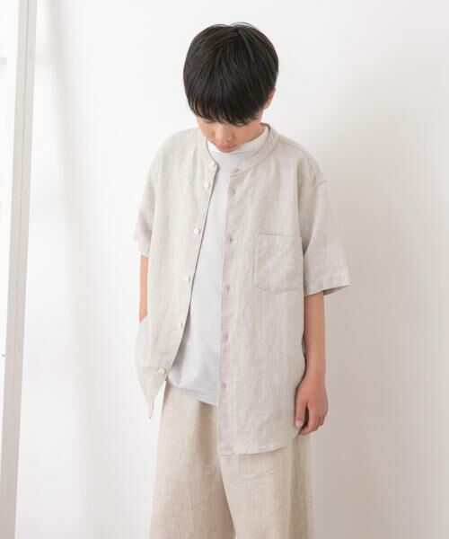 URBAN RESEARCH DOORS / アーバンリサーチ ドアーズ トップス | 『WEB/一部店舗限定』『親子リンク』シルケットリネンバンドカラーシャツ(KIDS) | 詳細15