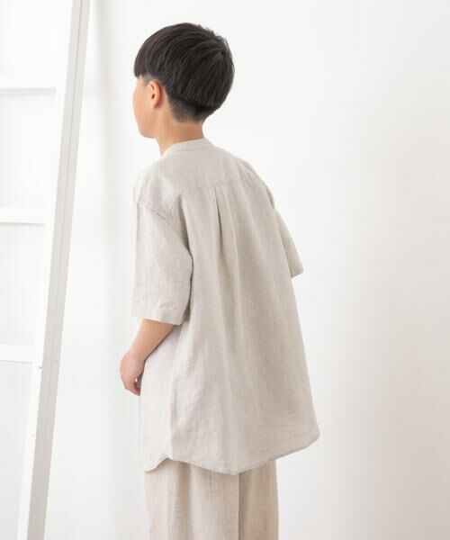 URBAN RESEARCH DOORS / アーバンリサーチ ドアーズ トップス | 『WEB/一部店舗限定』『親子リンク』シルケットリネンバンドカラーシャツ(KIDS) | 詳細16