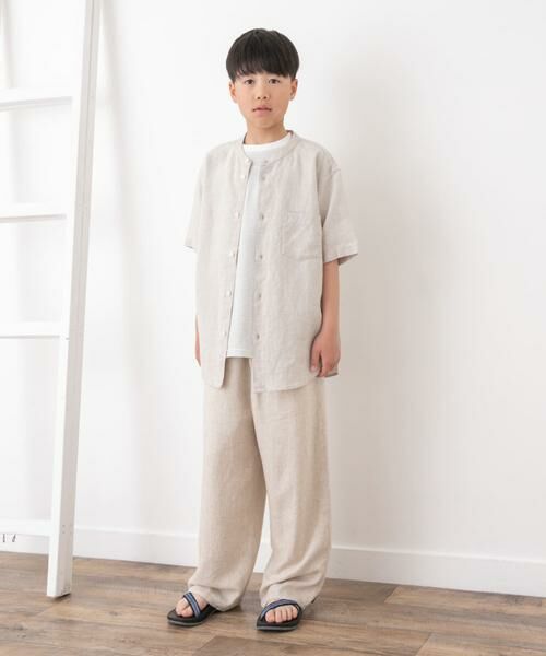 URBAN RESEARCH DOORS / アーバンリサーチ ドアーズ トップス | 『WEB/一部店舗限定』『親子リンク』シルケットリネンバンドカラーシャツ(KIDS) | 詳細17