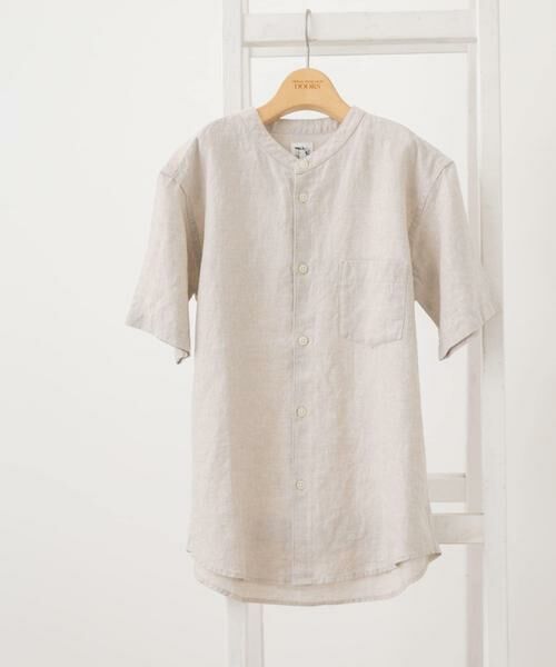 URBAN RESEARCH DOORS / アーバンリサーチ ドアーズ トップス | 『WEB/一部店舗限定』『親子リンク』シルケットリネンバンドカラーシャツ(KIDS) | 詳細20