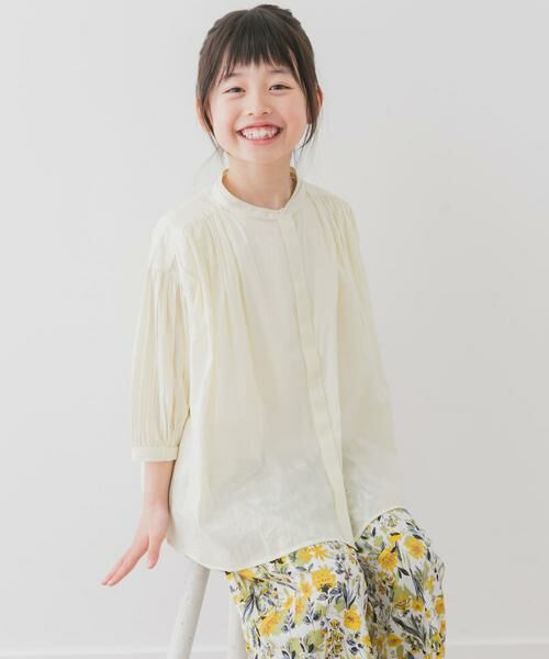 URBAN RESEARCH DOORS/アーバンリサーチ ドアーズ 『親子リンク』コットンボイルギャザーブラウス(KIDS) イエロー 120 URBAN RESEARCH DOORS/アーバンリサーチ ドアーズ 『親子リンク』コットンボイルギャザーブラウス(KIDS) イエロー 120