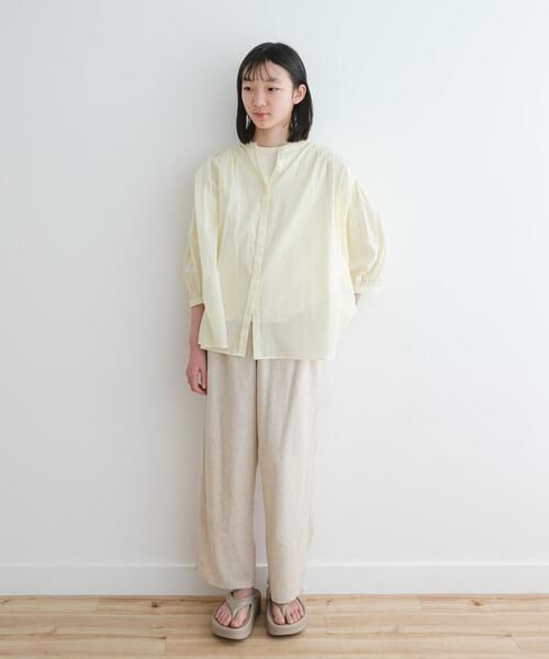 URBAN RESEARCH DOORS / アーバンリサーチ ドアーズ トップス | 『WEB/一部店舗限定』『親子リンク』コットンボイルギャザーブラウス(KIDS) | 詳細3