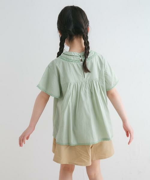 URBAN RESEARCH DOORS / アーバンリサーチ ドアーズ トップス | ハシゴレースシャーリングブラウス(KIDS) | 詳細2