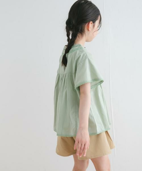 URBAN RESEARCH DOORS / アーバンリサーチ ドアーズ トップス | ハシゴレースシャーリングブラウス(KIDS) | 詳細3