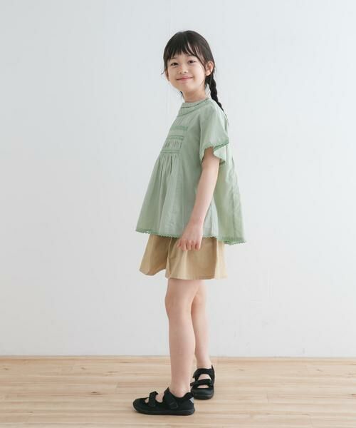 URBAN RESEARCH DOORS / アーバンリサーチ ドアーズ トップス | ハシゴレースシャーリングブラウス(KIDS) | 詳細6