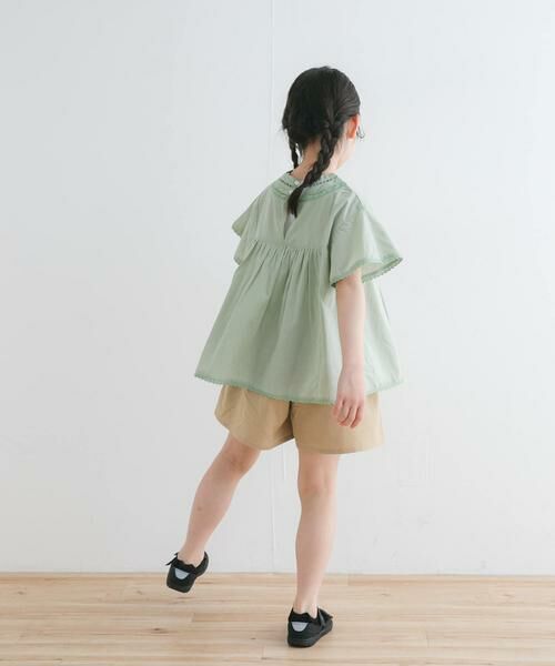 URBAN RESEARCH DOORS / アーバンリサーチ ドアーズ トップス | ハシゴレースシャーリングブラウス(KIDS) | 詳細7