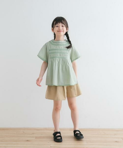 URBAN RESEARCH DOORS / アーバンリサーチ ドアーズ トップス | ハシゴレースシャーリングブラウス(KIDS) | 詳細8