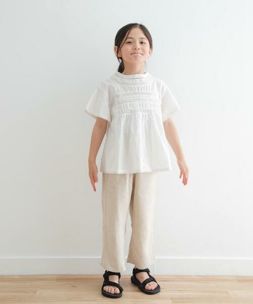 URBAN RESEARCH DOORS / アーバンリサーチ ドアーズ トップス | ハシゴレースシャーリングブラウス(KIDS) | 詳細24