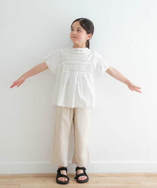 URBAN RESEARCH DOORS / アーバンリサーチ ドアーズ トップス | ハシゴレースシャーリングブラウス(KIDS) | 詳細25