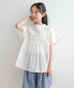 URBAN RESEARCH DOORS / アーバンリサーチ ドアーズ トップス | 『WEB/一部店舗限定』ハシゴレースシャーリングブラウス(KIDS)