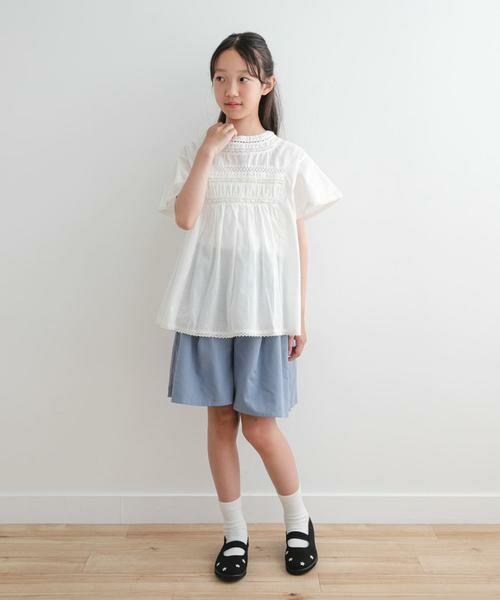 URBAN RESEARCH DOORS / アーバンリサーチ ドアーズ トップス | 『WEB/一部店舗限定』ハシゴレースシャーリングブラウス(KIDS) | 詳細12