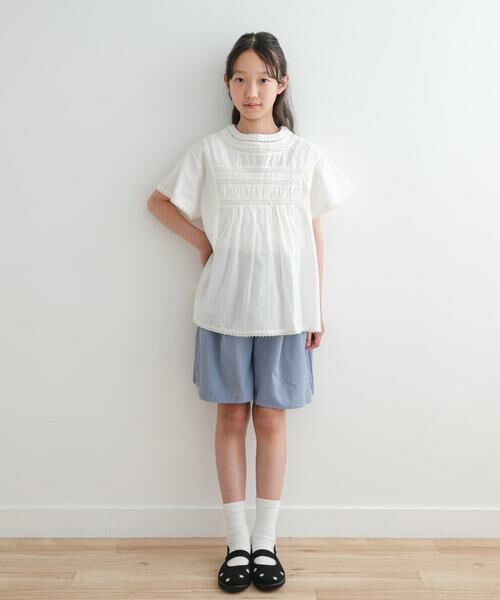 URBAN RESEARCH DOORS / アーバンリサーチ ドアーズ トップス | 『WEB/一部店舗限定』ハシゴレースシャーリングブラウス(KIDS) | 詳細13