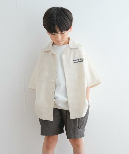 URBAN RESEARCH DOORS / アーバンリサーチ ドアーズ トップス | 『WEB/一部店舗限定サイズ』ロゴ刺繍ストライプシャツ(KIDS) | 詳細7