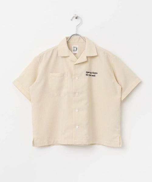 URBAN RESEARCH DOORS/アーバンリサーチ ドアーズ 『WEB/一部店舗限定サイズ』ロゴ刺繍ストライプシャツ(KIDS) イエロー 120