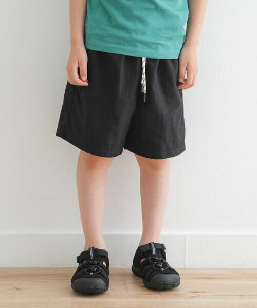 URBAN RESEARCH DOORS / アーバンリサーチ ドアーズ パンツ | 『セットアップ対応』 撥水ショーツ(KIDS)（ブラック）