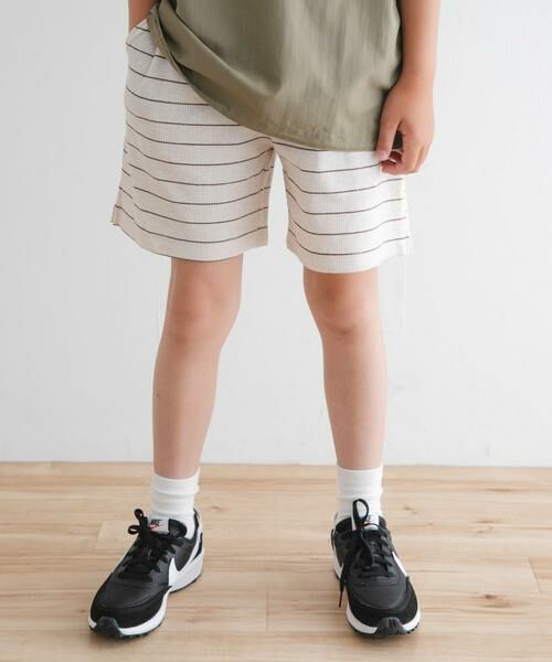 URBAN RESEARCH DOORS / アーバンリサーチ ドアーズ パンツ | 『WEB/一部店舗限定サイズ』ボーダーワッフルショーツ(KIDS) | 詳細15
