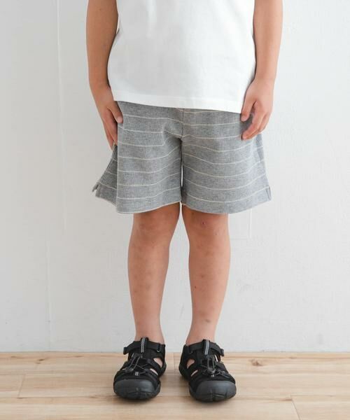 URBAN RESEARCH DOORS / アーバンリサーチ ドアーズ パンツ | 『WEB/一部店舗限定サイズ』ボーダーワッフルショーツ(KIDS) | 詳細27