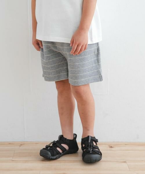 URBAN RESEARCH DOORS / アーバンリサーチ ドアーズ パンツ | 『WEB/一部店舗限定サイズ』ボーダーワッフルショーツ(KIDS) | 詳細28