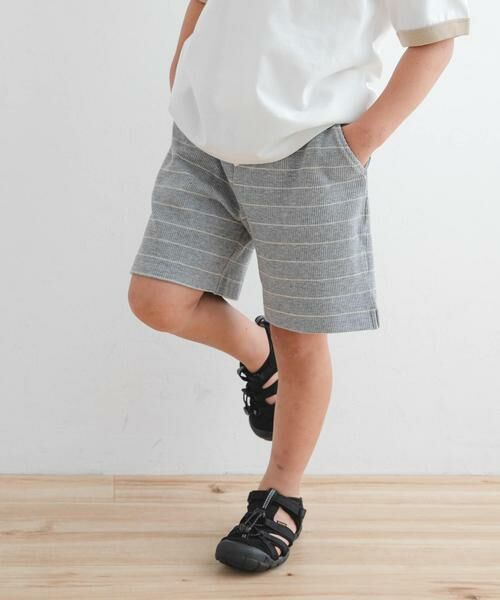 URBAN RESEARCH DOORS / アーバンリサーチ ドアーズ パンツ | 『WEB/一部店舗限定サイズ』ボーダーワッフルショーツ(KIDS) | 詳細29