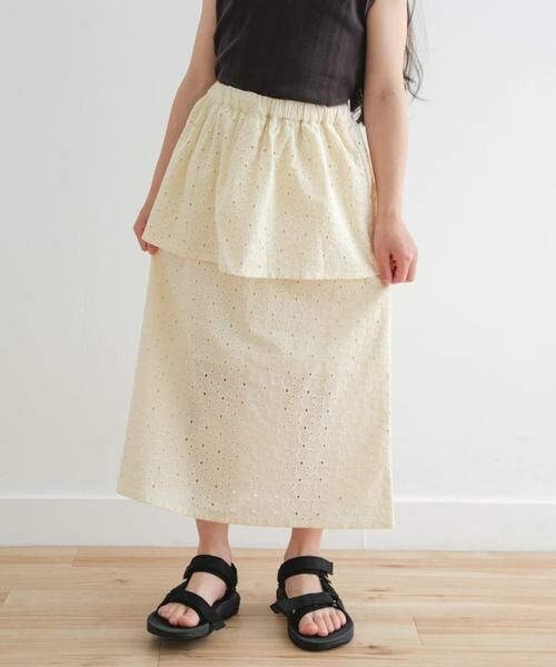 URBAN RESEARCH DOORS/アーバンリサーチ ドアーズ コットンレースティアードスカート(KIDS) アイボリー 120