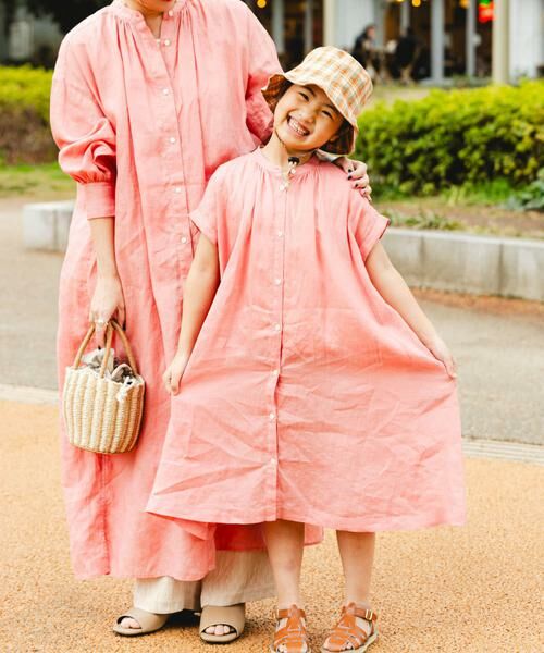 URBAN RESEARCH DOORS / アーバンリサーチ ドアーズ ワンピース | 『親子リンク』リネンギャザーワンピース(KIDS) | 詳細13