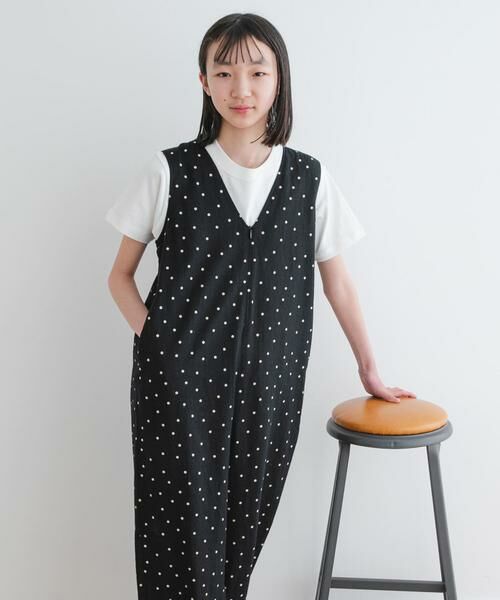 URBAN RESEARCH DOORS / アーバンリサーチ ドアーズ ワンピース | 『親子リンク』『WEB/一部店舗限定』リネンレーヨンドットオールインワン(KIDS) | 詳細7